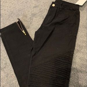 Black Ribbed Skinny Jeans